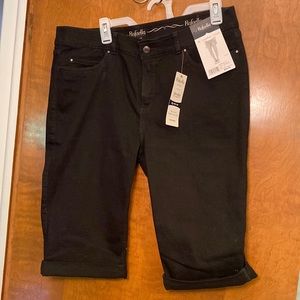 Black denim capris size 16
